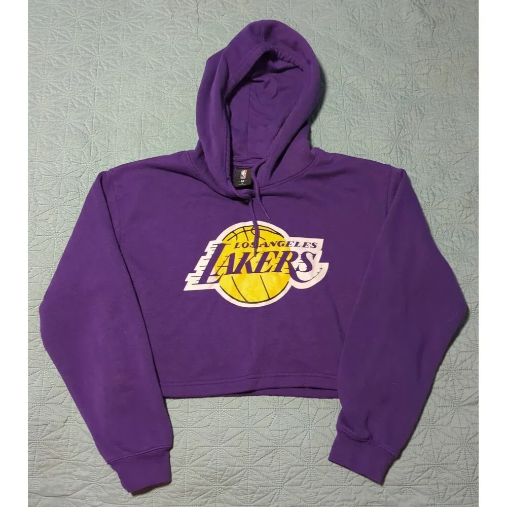 NBA LA Lakers Crop Top Hoodie Womens size M
